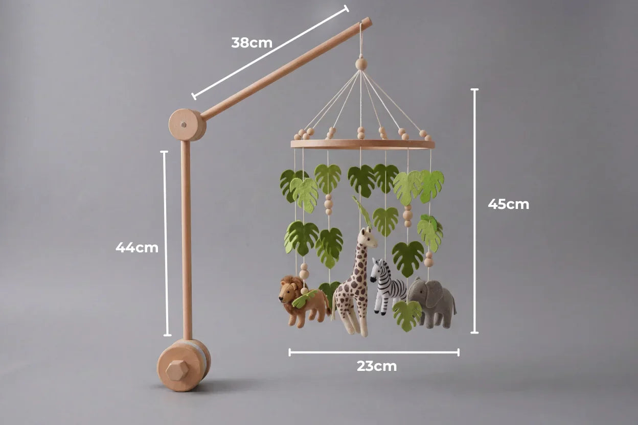 Natural Wood Crib Mobile To Calm Your Baby At Bedtime