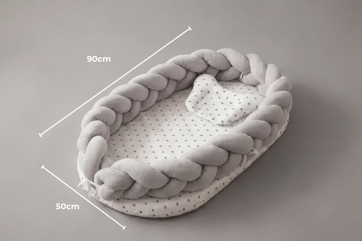 Breathable Bionic Baby Nest with Braided Bumper | Fioriscas
