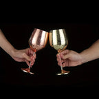 Wine Glasses in Mirror-Polished Stainless Steel, Shatterproof Set