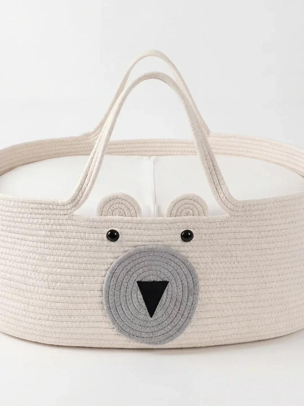 Bear Shaped Changing Basket In Cotton Rope For Nursery | Fioriscas