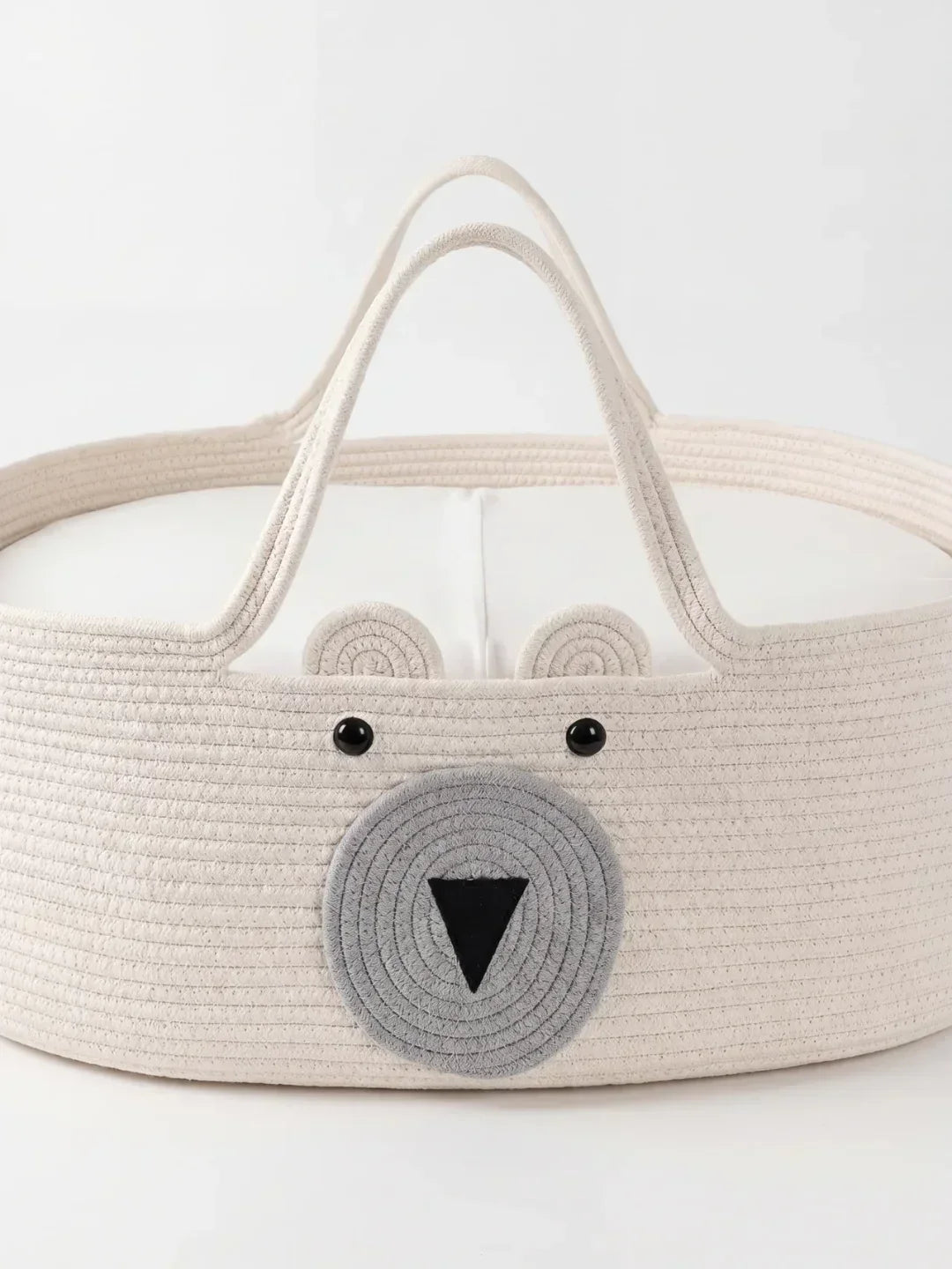 Bear Shaped Changing Basket In Cotton Rope For Nursery | Fioriscas