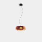 FjordLumen glazen hanglamp, warme ledgloed, ontwerp met meerdere niveaus