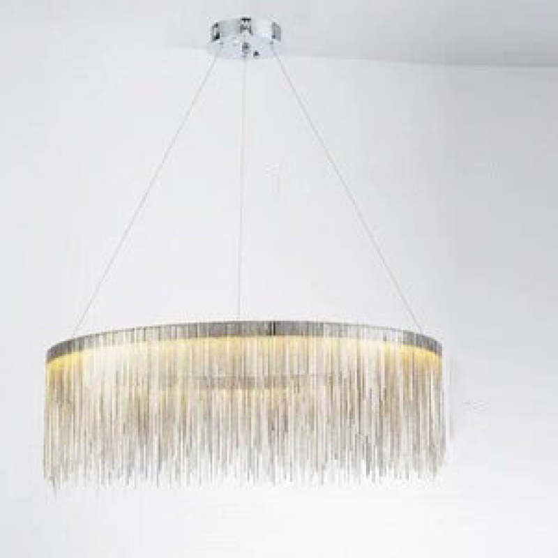Arisha kvastkæde art deco pendellampe sølv/guld stue/gang | Fioriscas