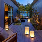 Stainless Steel & Glass Outdoor Terrace Light, Rust-Resistant Rectangle Design