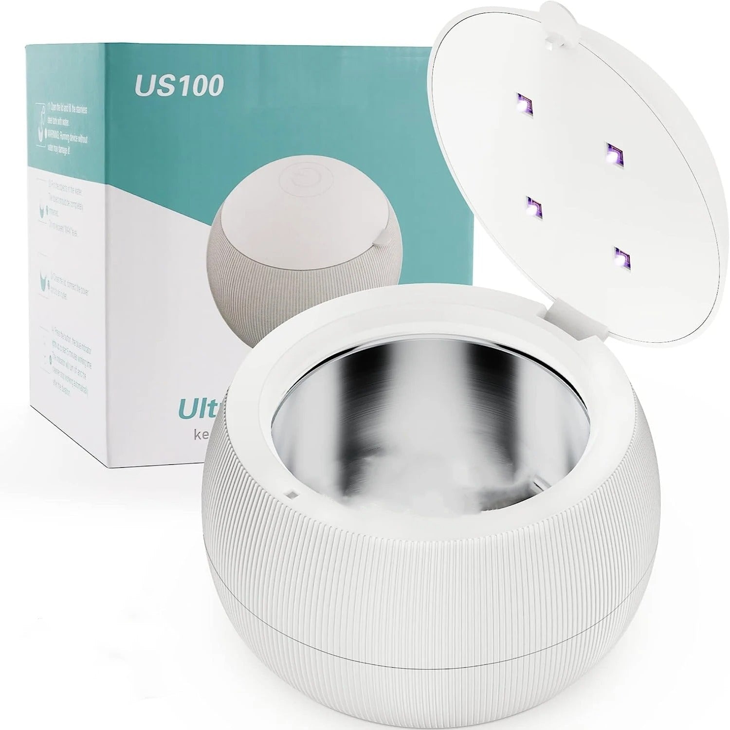 Ultralydsrens til tandapparater med UV-C-sterilisering, 210 ml beholder