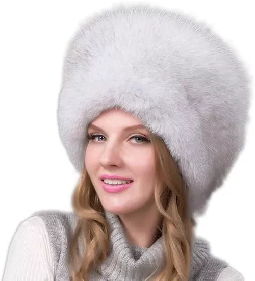100% Natural Fox Fur Hat Women Cap Thick Fur Cap Winter Warm Hat Female Fashion For Women Hat With Earmuffs Hat