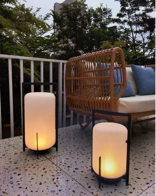 Stainless Steel & Glass Outdoor Terrace Light, Rust-Resistant Rectangle Design