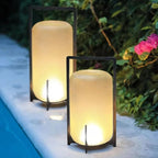 Stainless Steel & Glass Outdoor Terrace Light, Rust-Resistant Rectangle Design