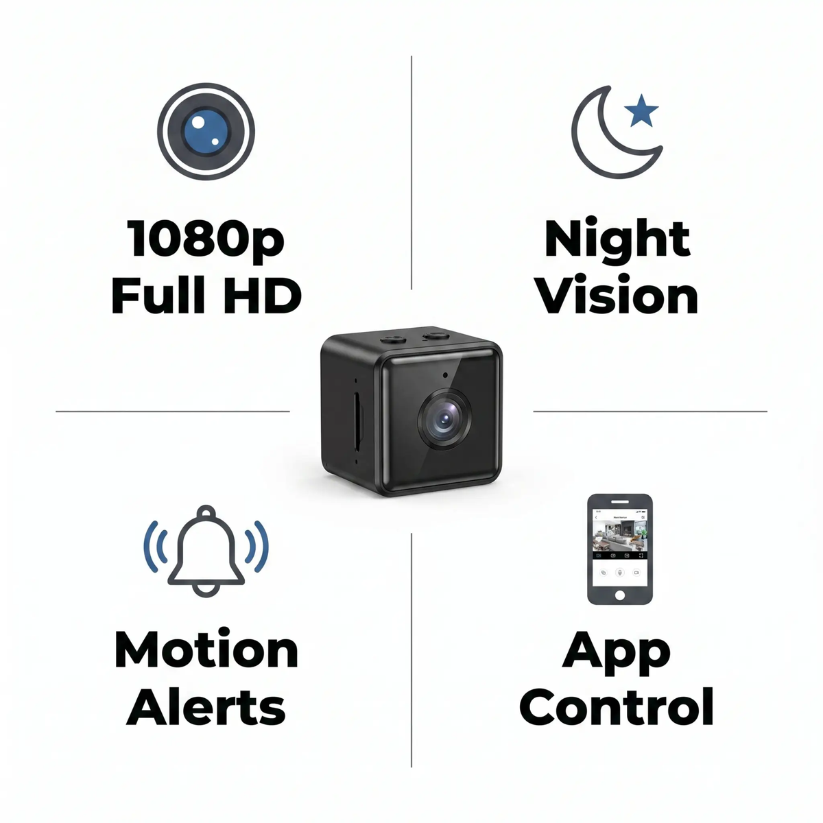 1080P Wireless WiFi Security Camera | Weather-Resistant, App-Controlled & Ideal for Indoor and Outdoor Surveillance | Small Closed Circuit Camera