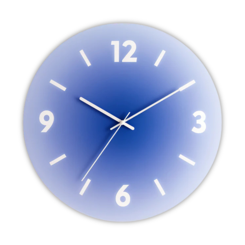 NovaLuxe-wandklok van glas, stil kwartsuurwerk, met of zonder cijfers