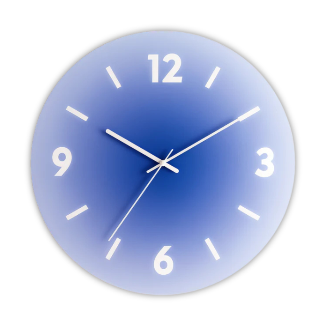 NovaLuxe-wandklok van glas, stil kwartsuurwerk, met of zonder cijfers