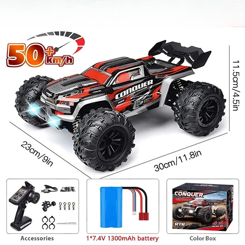 StormRift 4WD RC Truck, 1:16 Scale, Off-Road With LED Night Remote