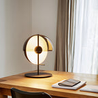 Astrae Half-Sphere Table Lamp With Smoked Glass Shade, Black Finish