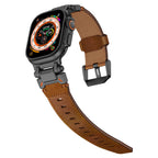 Řemínek na Apple Watch z kůže Crazy Horse, titanový adaptér, ručně šitý
