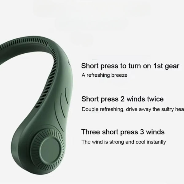 Ventilateur de cou portable BreezeLoop avec batterie rechargeable longue durée