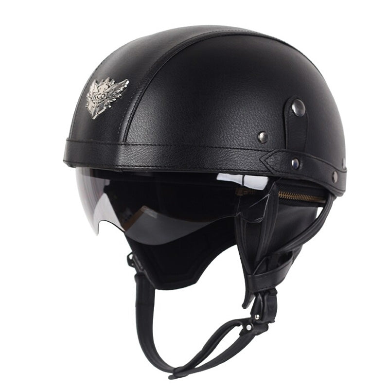 Motocyklová helma NovaRove, retro styl, výsuvný UV štít, certifikace DOT