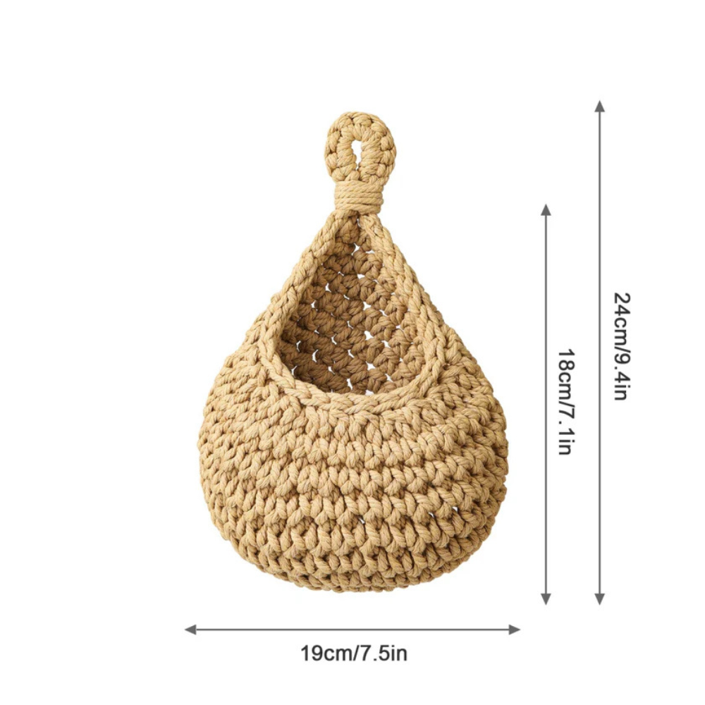 Hängekorb, handgewebte Jute, rustikales Boho-Wohndekor