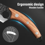 Japanese-Style Chef Knife, OrionKoi Wood-Handle Stainless Blade