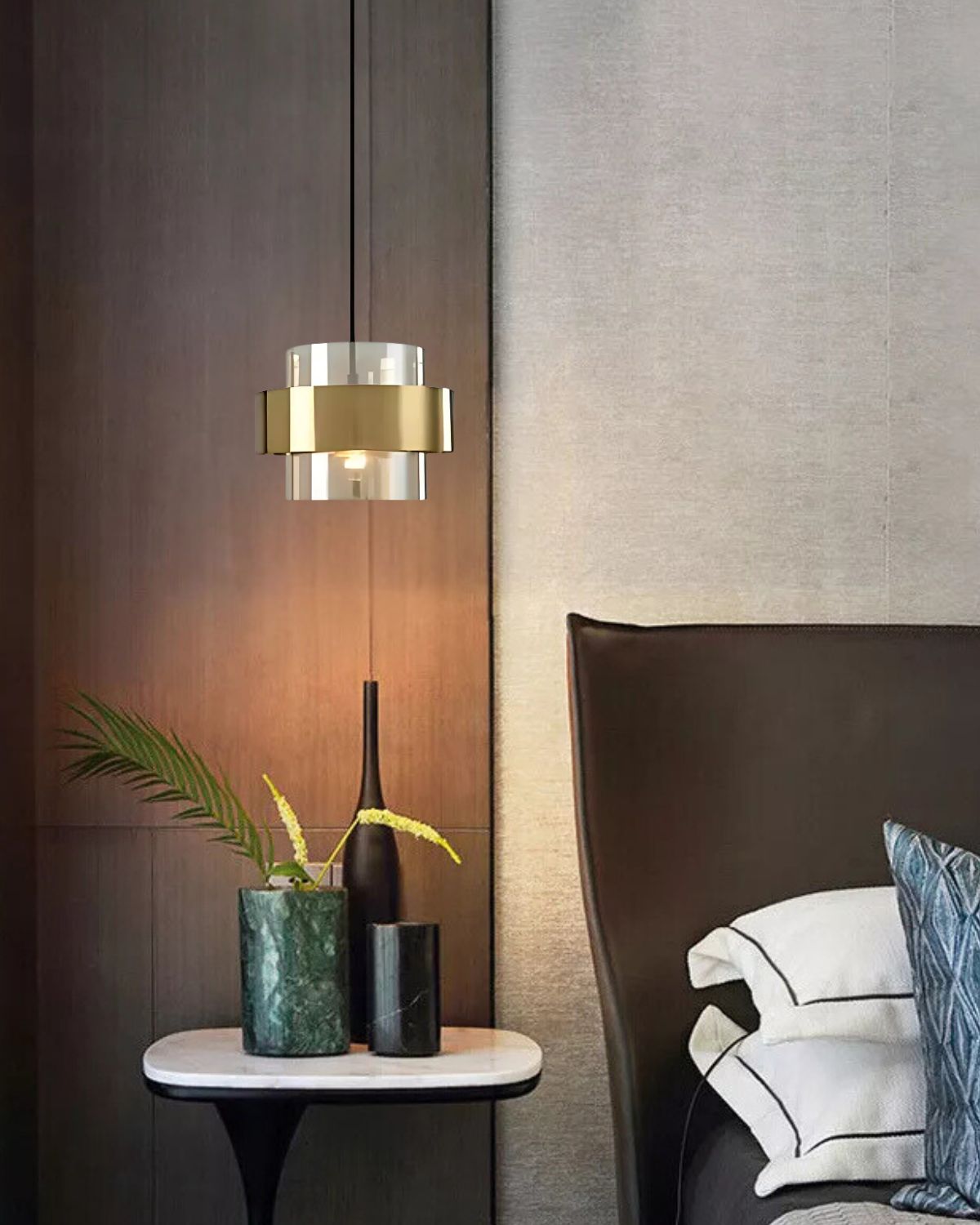 Lampada a sospensione Solara Industrial-Edge, vetro e metallo, due colori