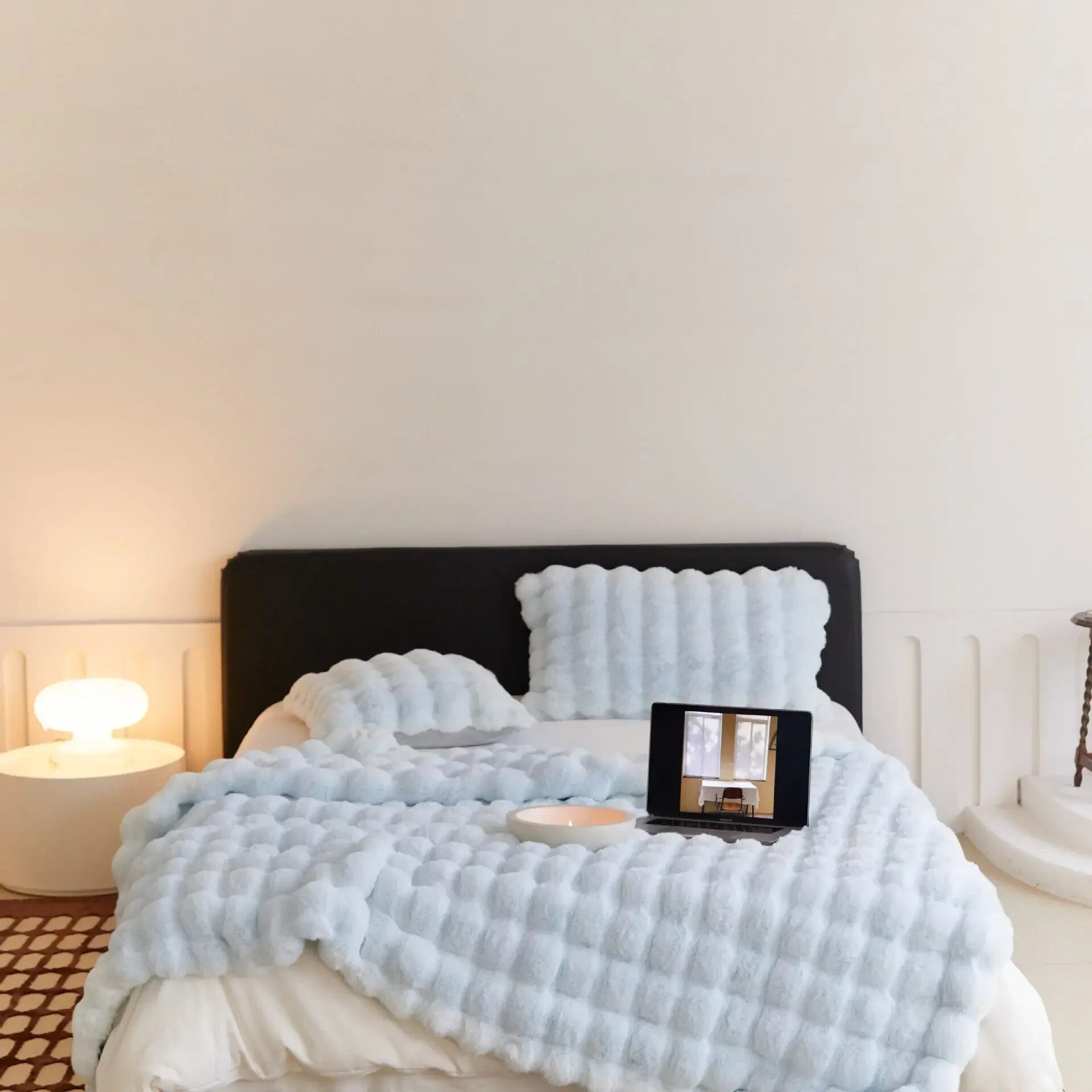 LumenWeave Plush Wool Throw Blanket, Soft Cozy Warmth, 5 Colors