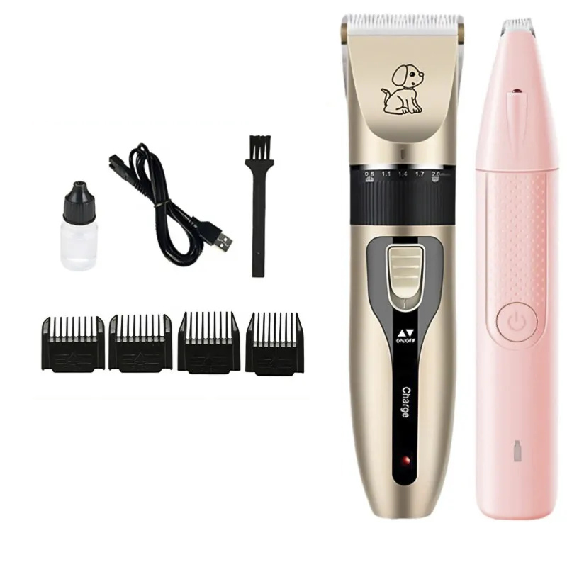 Tondeuse sans fil pour chiens, moteur silencieux, batterie rechargeable