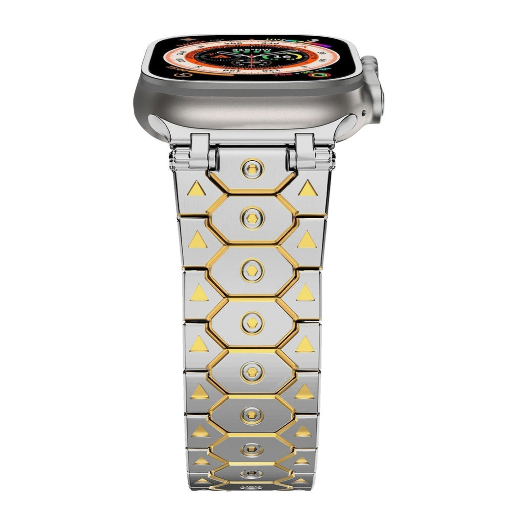 Vantira FusionX Titanium Apple Watch Band, Hexagonal Link Design