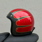 AeroGuard Retro Motorcycle Helmet, DOT & ECE Certified, Fiberglass Shell
