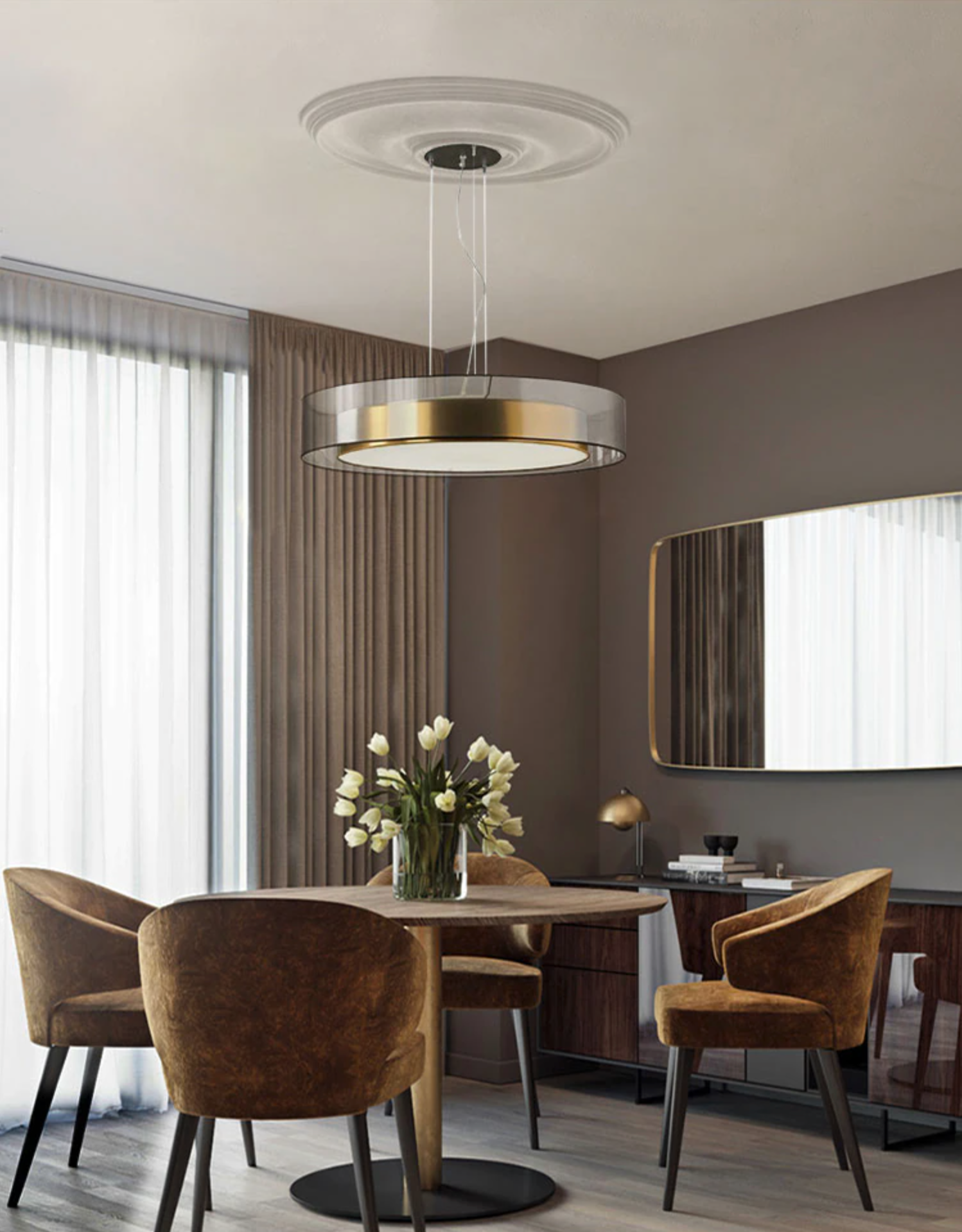 Zentra TriLight -kattovalaisin, 3000 K / 4000 K / 5000 K, tasoon asennettava tai riippuvalaisin