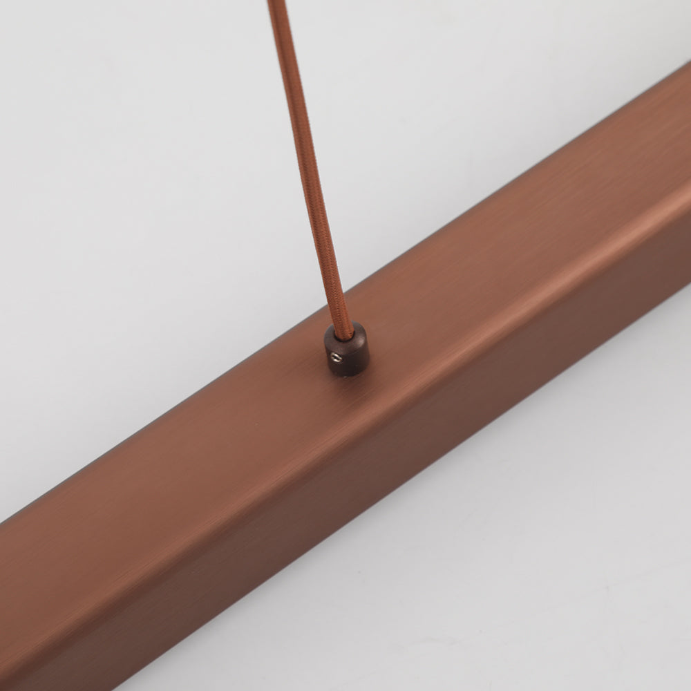 Nexis Linear-Frame LED Pendant Light, Black & Brown Finish