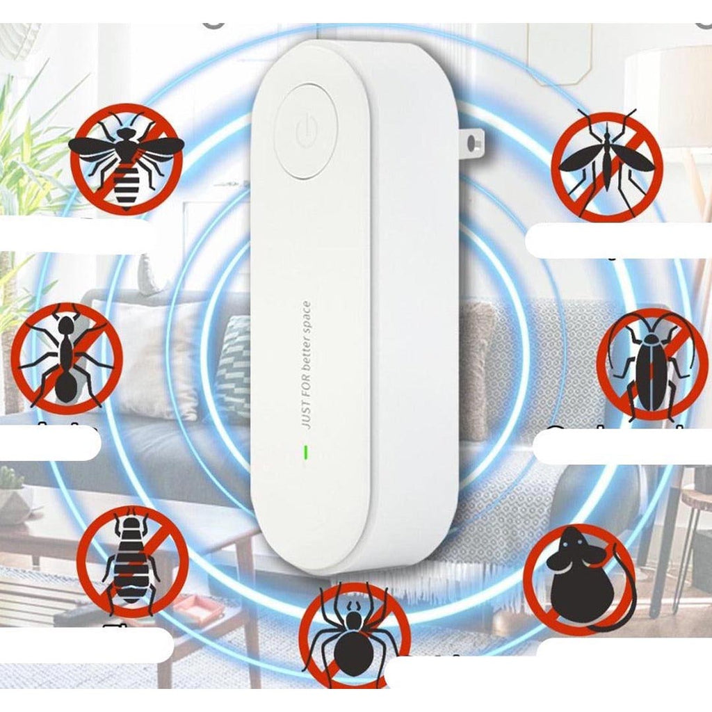 Répulsif anti-moustiques à ultrasons à brancher, lot de 2 pour chambres et couloirs