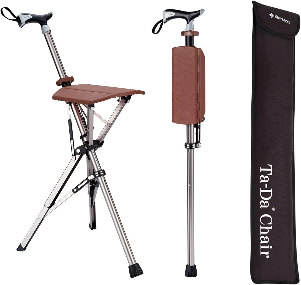 Foldable Aluminum Hiking Stick With Fold-Out Seat, SummitTrail 85 cm
