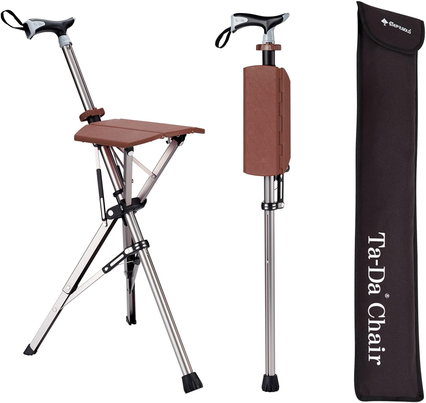 Foldable Aluminum Hiking Stick With Fold-Out Seat, SummitTrail 85 cm