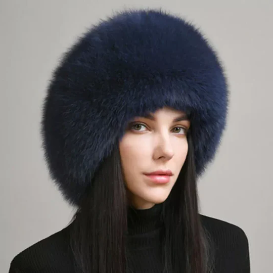 100% Natural Fox Fur Hat Women Cap Thick Fur Cap Winter Warm Hat Female Fashion For Women Hat With Earmuffs Hat