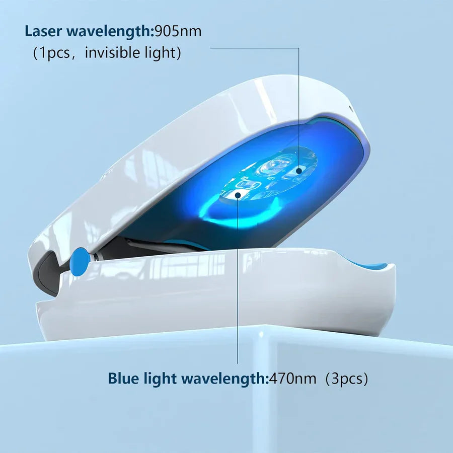 Lampe de soin des ongles à clipser, double faisceau de 905 nm et 470 nm, rechargeable