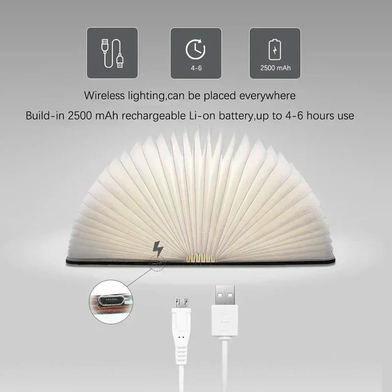 Opvouwbare boeklamp met warme houtafwerking, draadloze led-nachtlamp-segmented_1_1