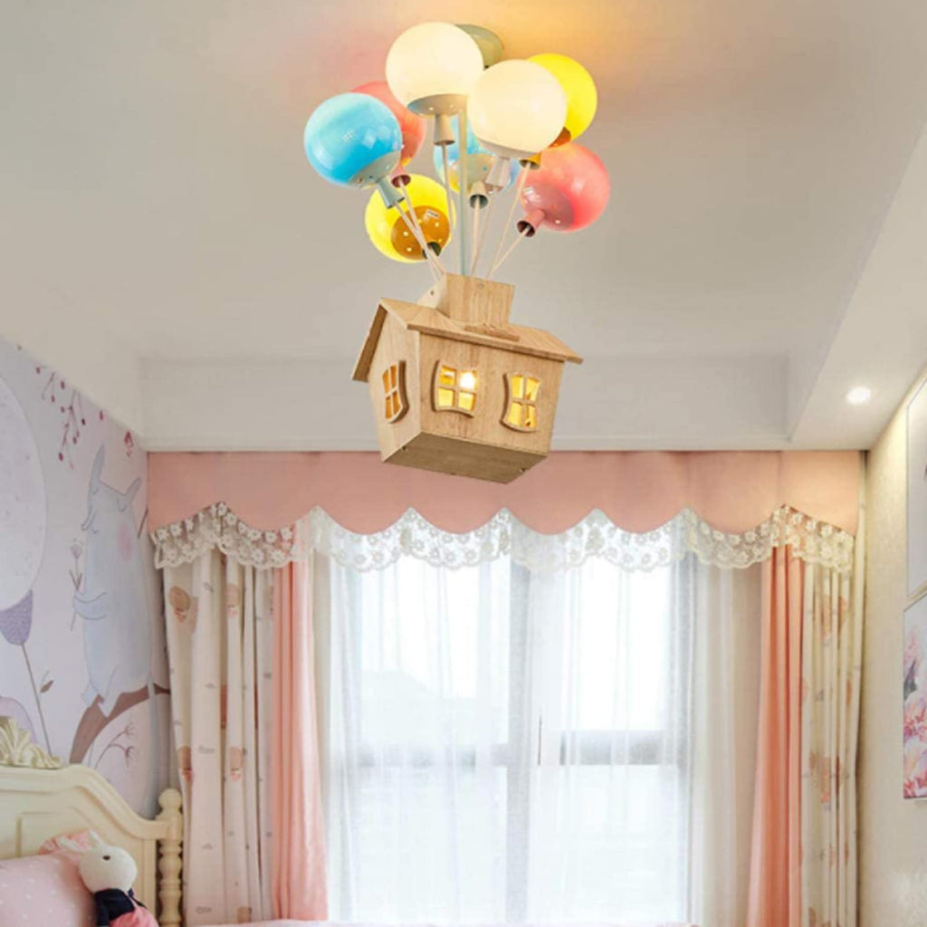 Aria Designer Flush Mount Ceiling Light Wood Children's Room - Neutralighting