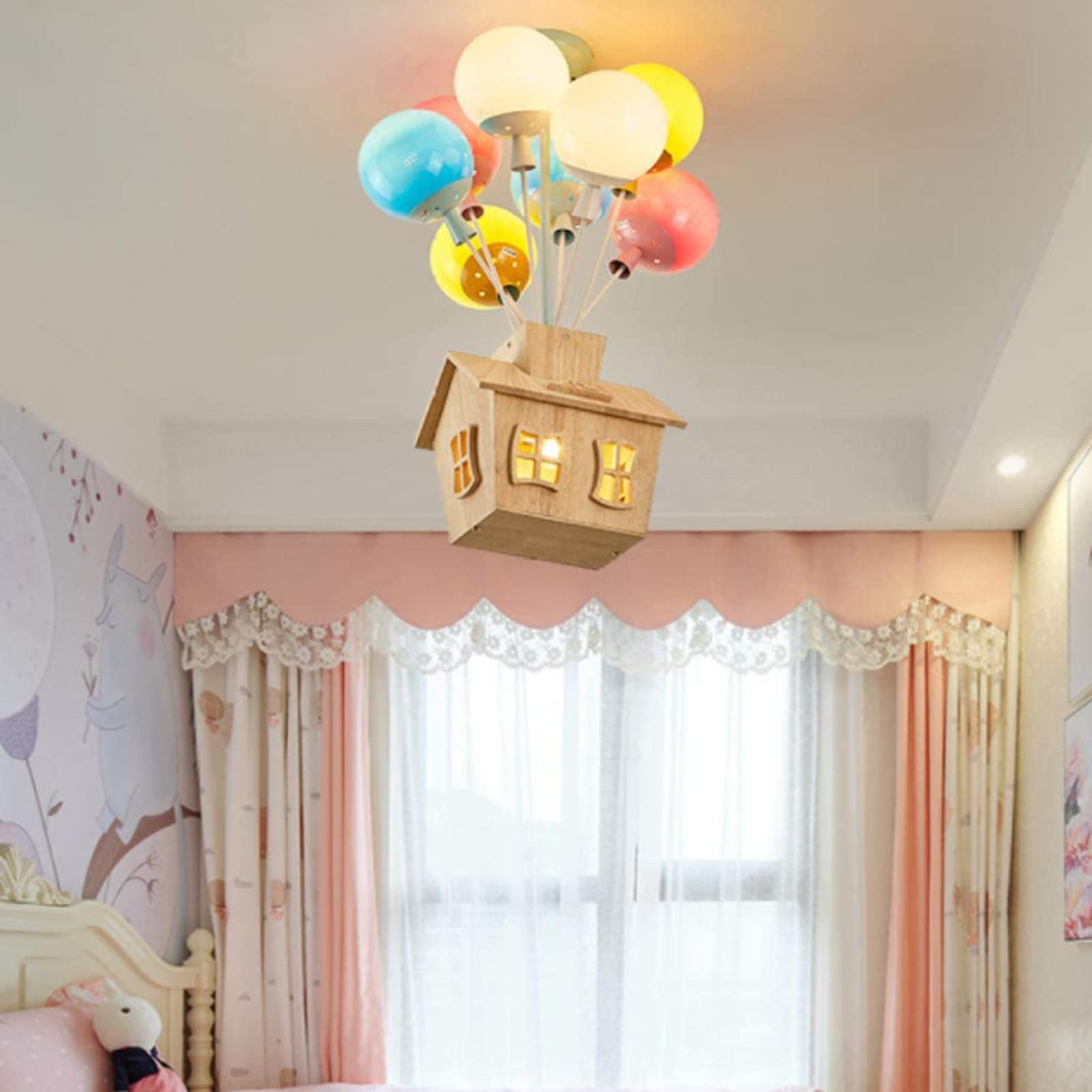 Aria Designer Flush Mount Ceiling Light Wood Children's Room - Neutralighting