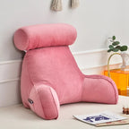 Backrest Reading Pillow With Armrests And Adjustable Headrest