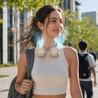 FlexBreeze Bladeless Neck Fan For Travel Rechargeable And Foldable