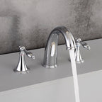 Modern widespread sink faucet Simple bathroom double handle faucet with lever handle