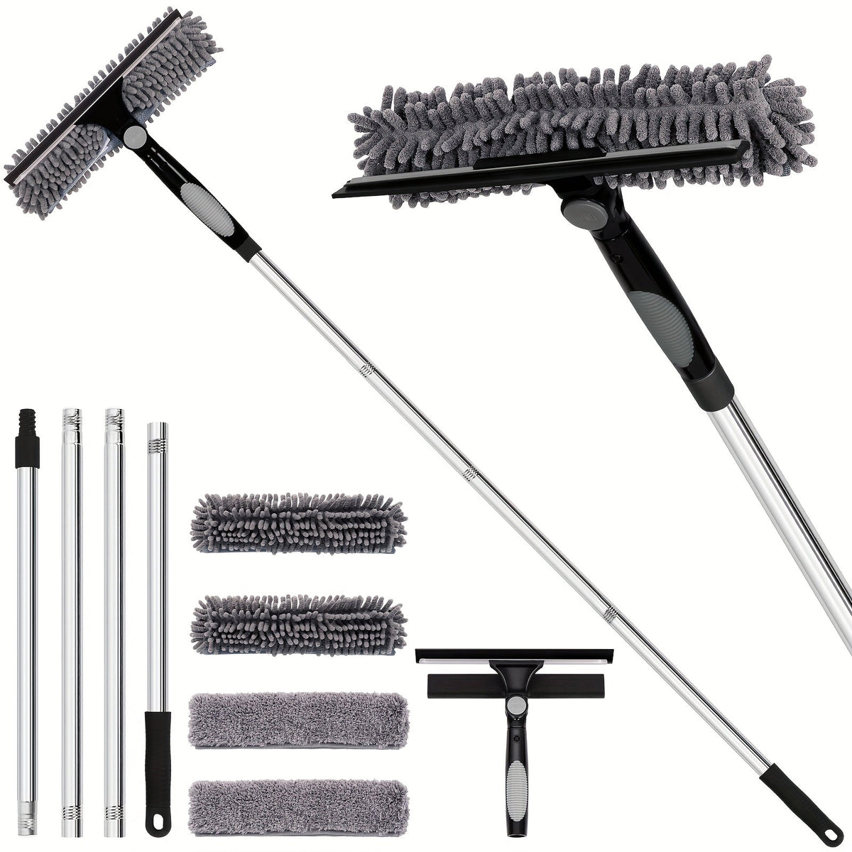 Crystal Clear Window Cleaner – Professional 2-in-1 Telescopic Window and Glass Cleaning System