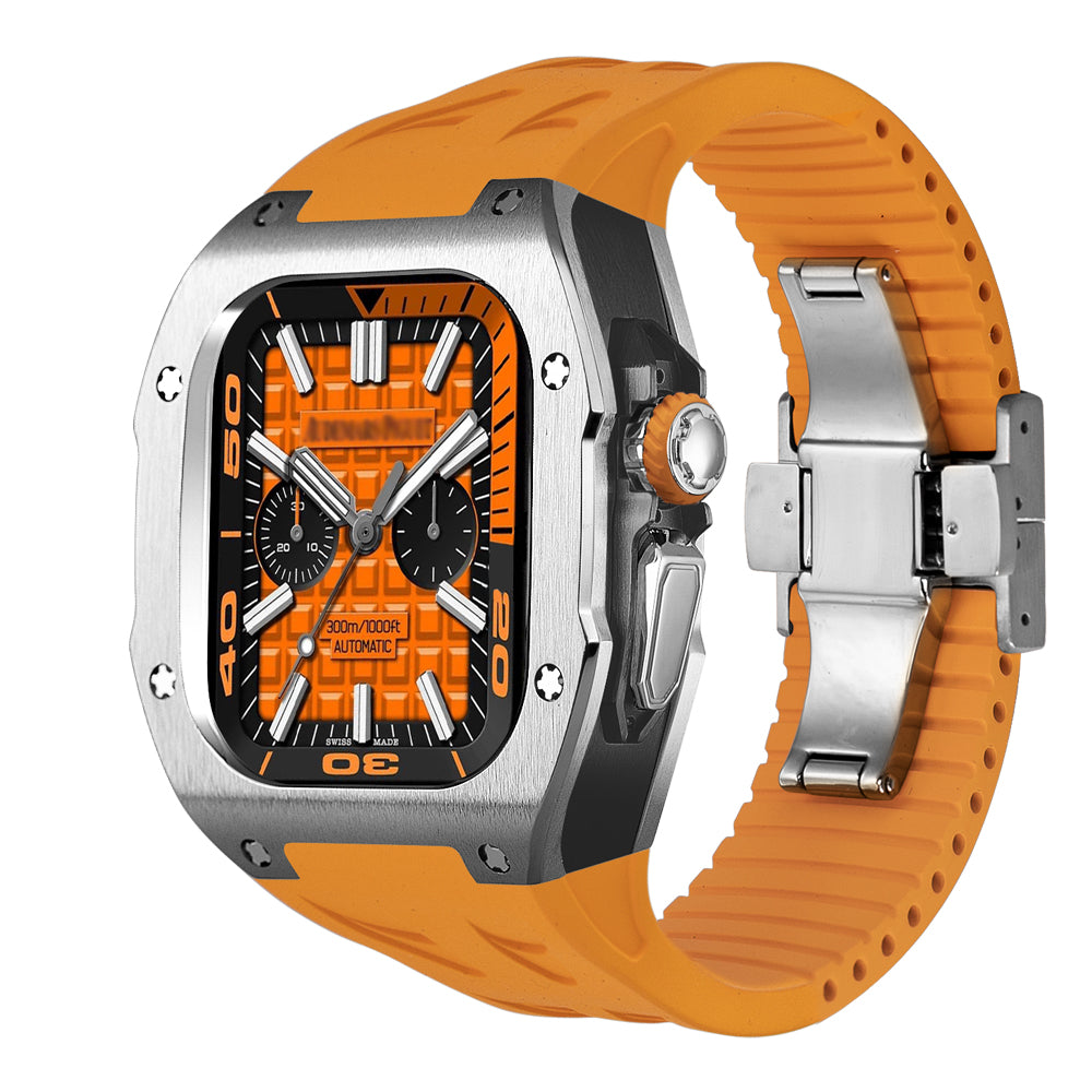 ערכת נרתיק AstraGuard ל-Apple Watch Ultra, מעטפת טיטניום עם רצועת גומי פלואורי