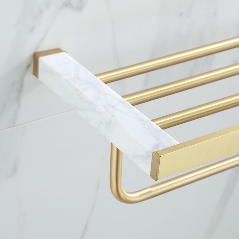 Polished Brass Bathroom Accessory Set Marble Bathroom Hardware
