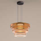 Asteron Bauhaus lasikatto-riippuvalaisin, 3 lasisävyä