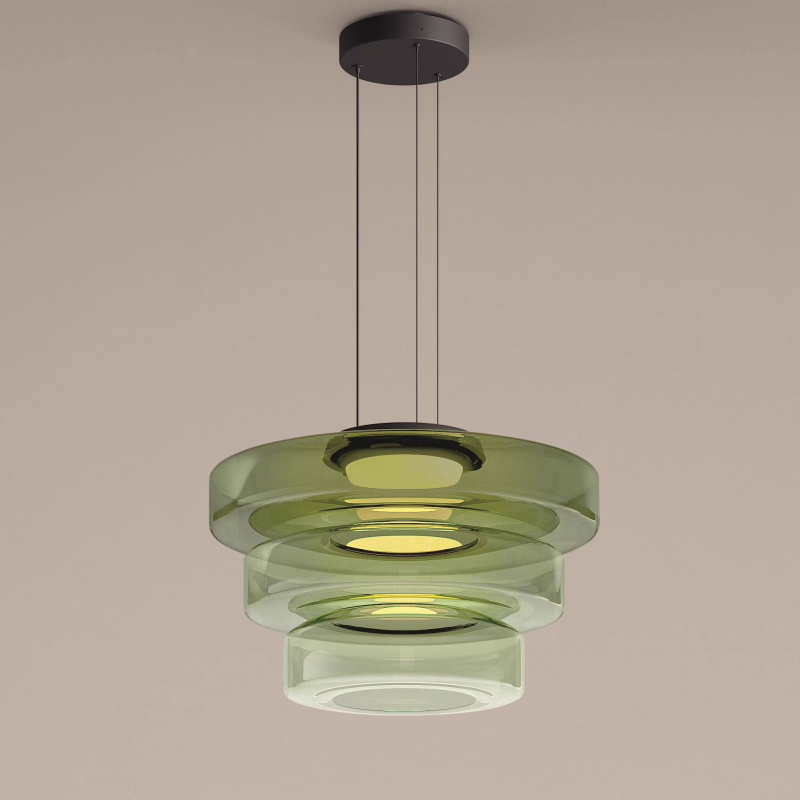 Asteron Bauhaus lasikatto-riippuvalaisin, 3 lasisävyä