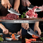 Japanese-Style Chef Knife, OrionKoi Wood-Handle Stainless Blade