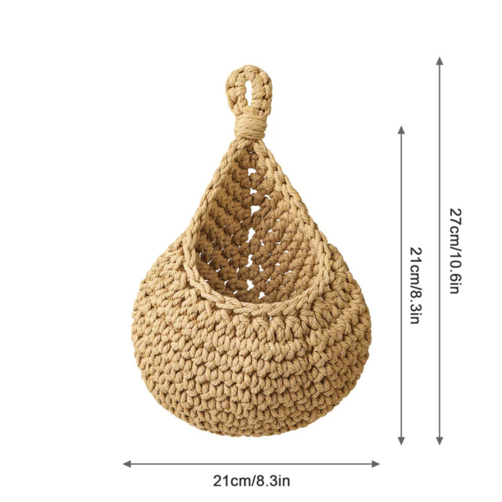 Hängekorb, handgewebte Jute, rustikales Boho-Wohndekor
