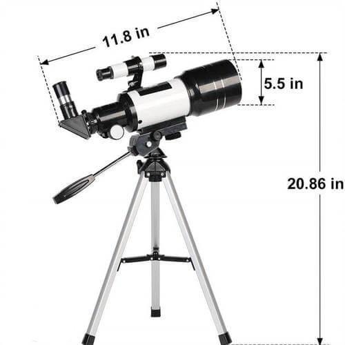 Kannettava aloittelijan kaukoputki jalustalla, Moonwatcher 70 mm, 150-kertainen zoomaus