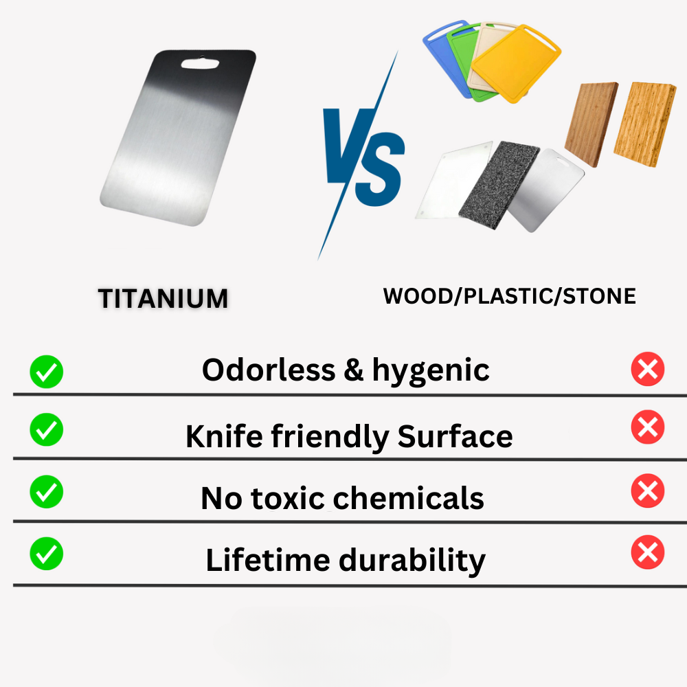 Alera køkkenskærebræt i titanium, ikke-porøs overflade, dobbeltsidet
