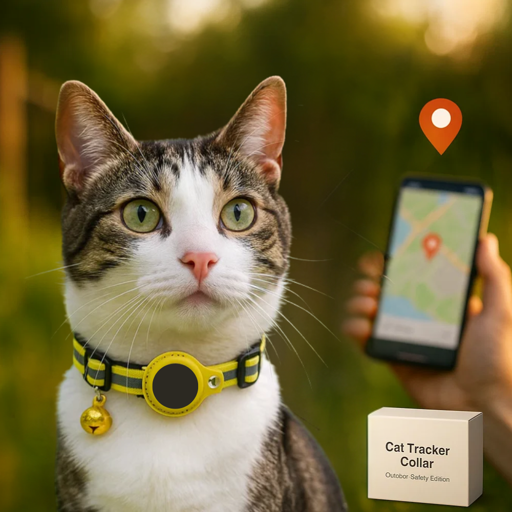 Collier pour chat avec support de traceur GPS, réfléchissant et à ouverture rapide